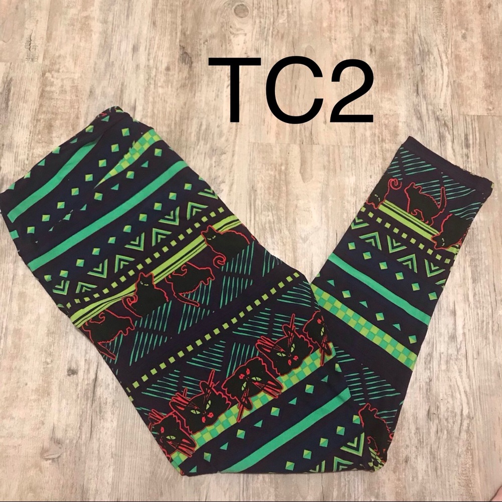 LuLaRoe TC2 Black Cat Leggings NWOT